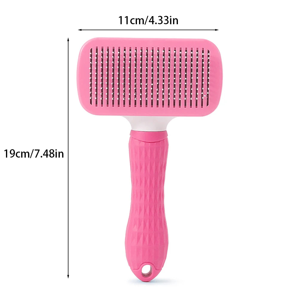 Self-Cleaning Slicker Brush 🪮 | Easy Deshedding Pet Grooming
