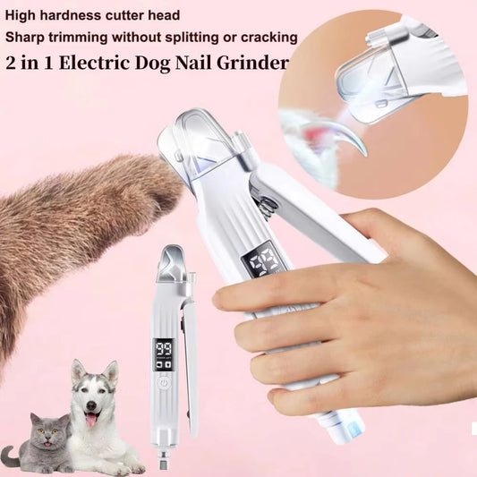 2-in-1 Electric Pet Nail Grinder ✂️ | LED Light & Quiet Motor