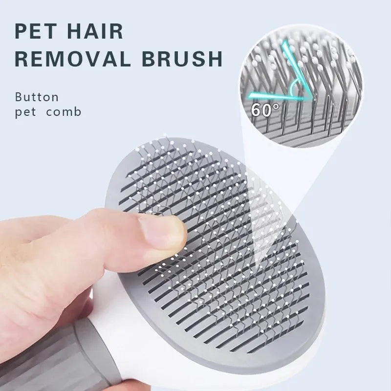 Self-Cleaning Slicker Brush 🪮 | Easy Deshedding Pet Grooming