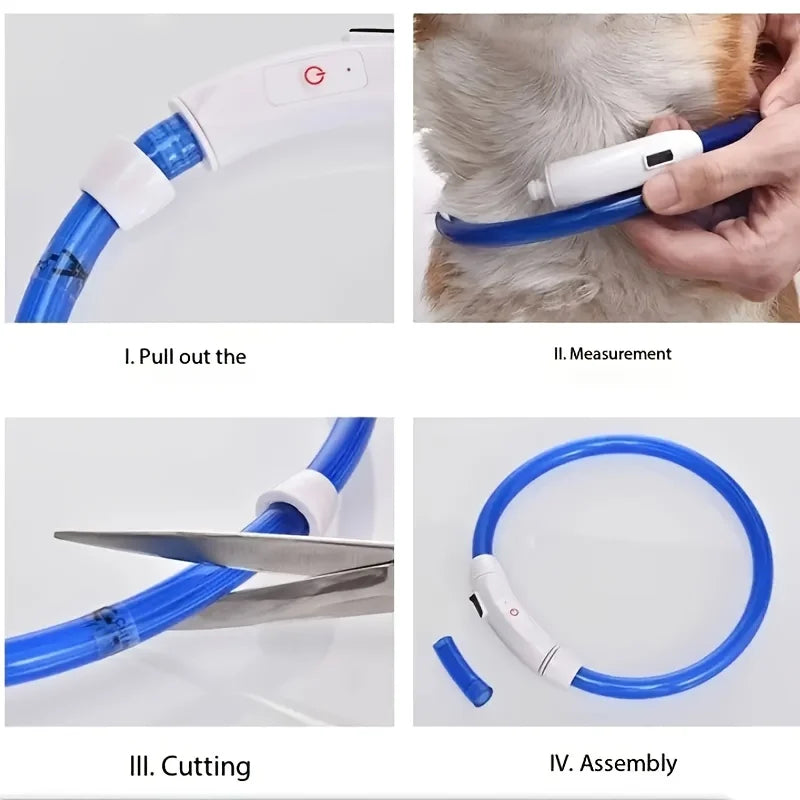 Glow-in-the-Dark LED Dog Collar 💡 | USB Rechargeable & Anti-Lost