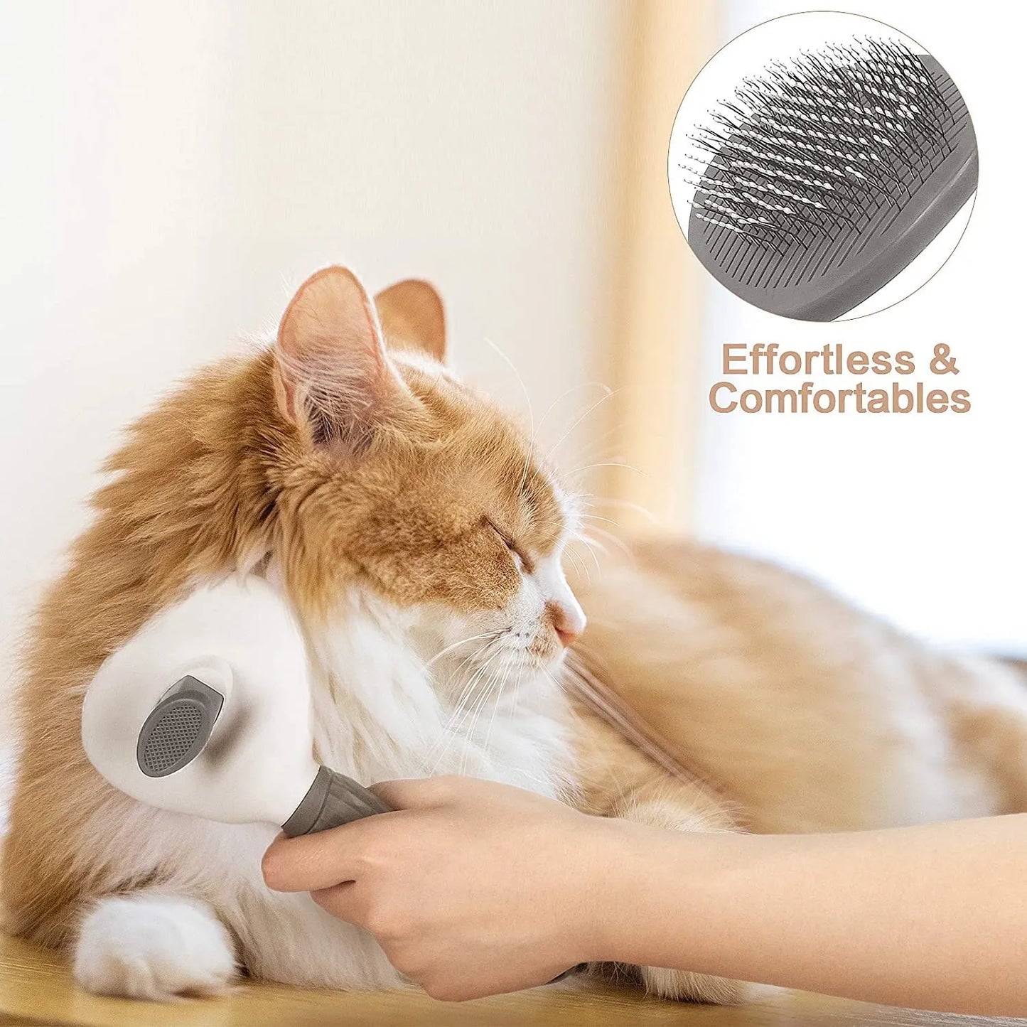 Self-Cleaning Slicker Brush 🪮 | Easy Deshedding Pet Grooming