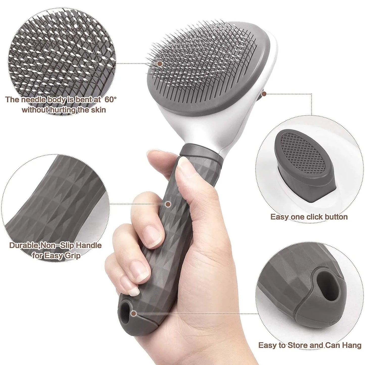 Self-Cleaning Slicker Brush 🪮 | Easy Deshedding Pet Grooming