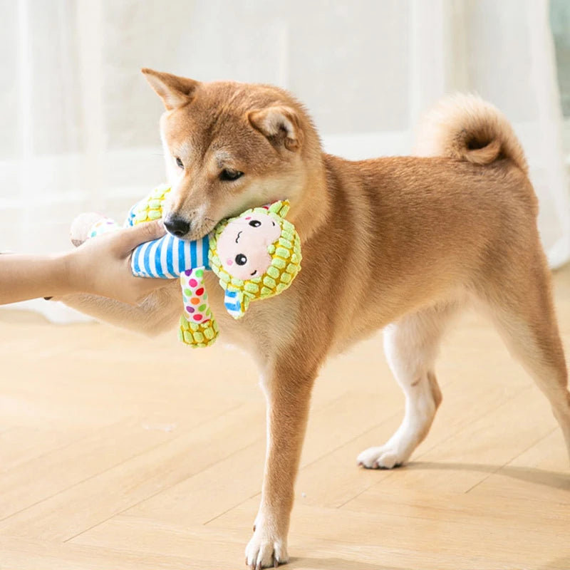 Cute Squeaky Dog Plush Toy 🧸 | Teeth-Cleaning & Bite-Resistant