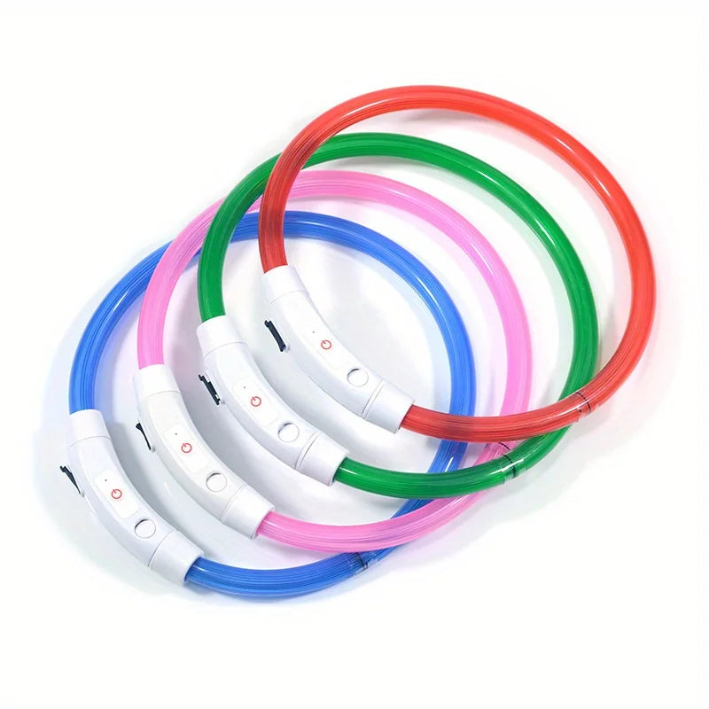 Glow-in-the-Dark LED Dog Collar 💡 | USB Rechargeable & Anti-Lost