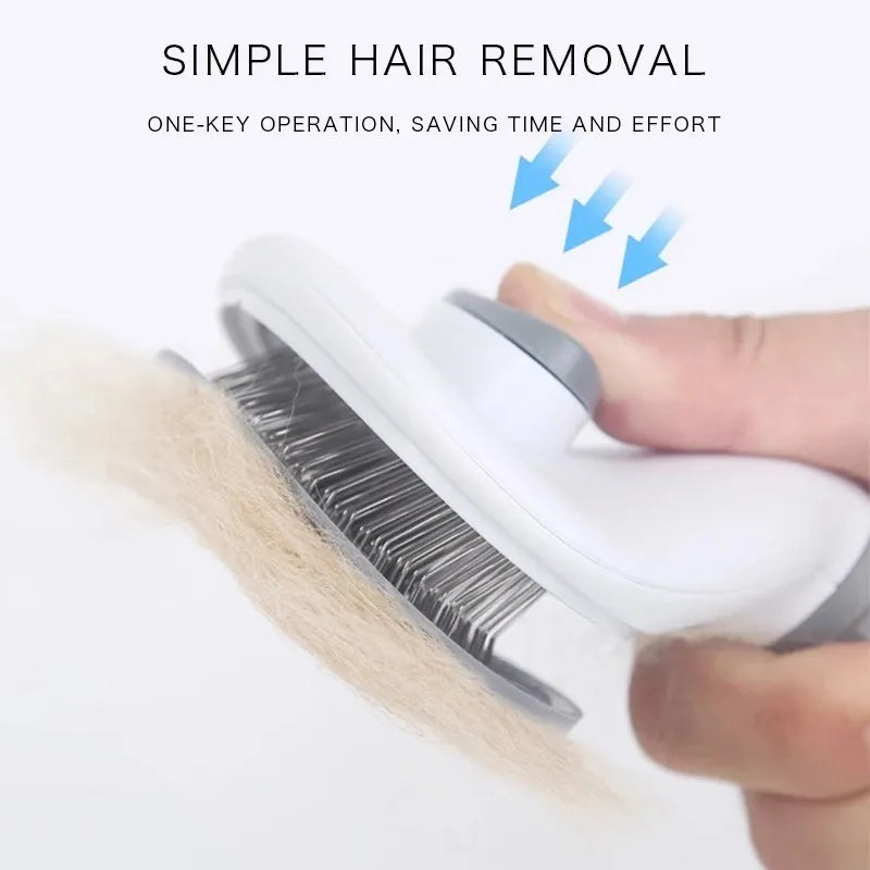Self-Cleaning Slicker Brush 🪮 | Easy Deshedding Pet Grooming