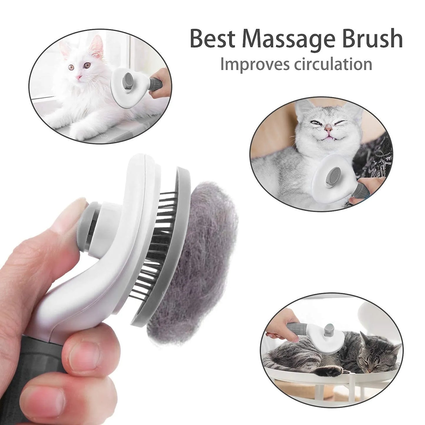 Self-Cleaning Slicker Brush 🪮 | Easy Deshedding Pet Grooming