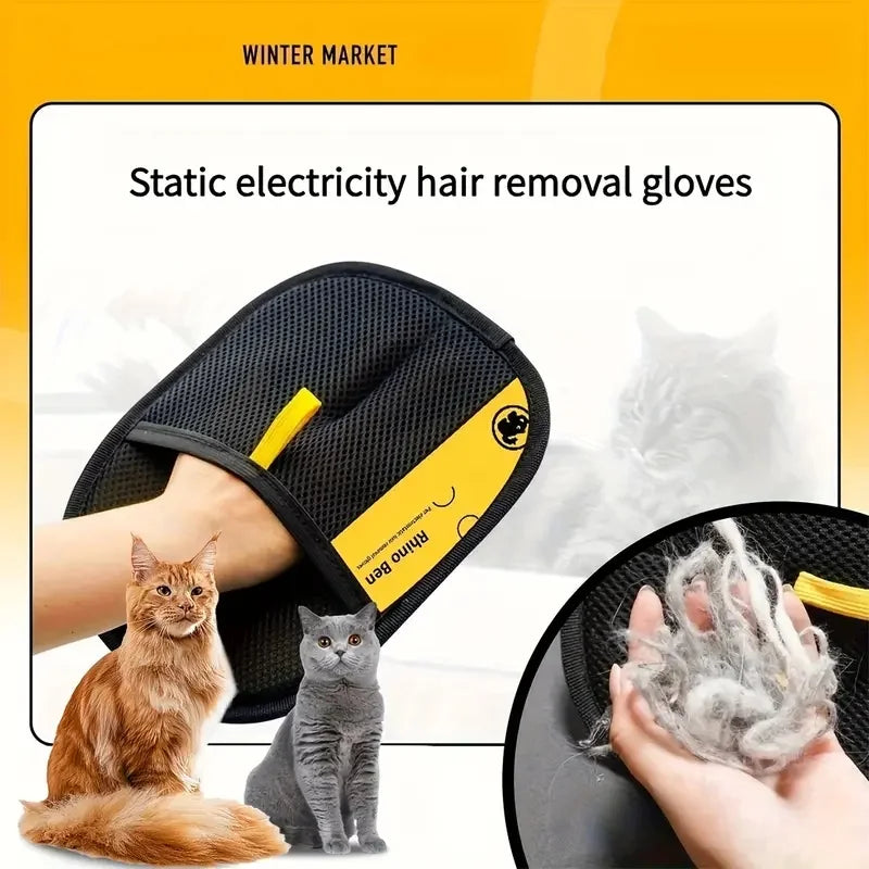 Pet Hair Remover Brush Set 🪮 | 2-Pack Reusable Lint Brushes + Glove