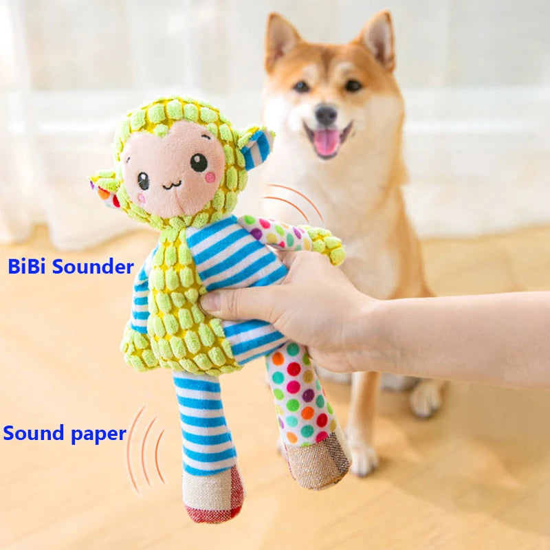 Cute Squeaky Dog Plush Toy 🧸 | Teeth-Cleaning & Bite-Resistant