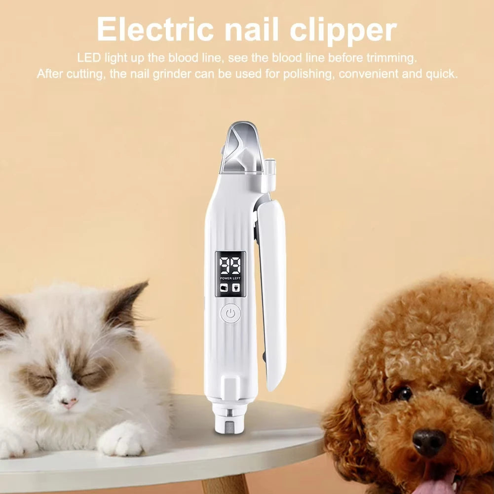 2-in-1 Electric Pet Nail Grinder ✂️ | LED Light & Quiet Motor