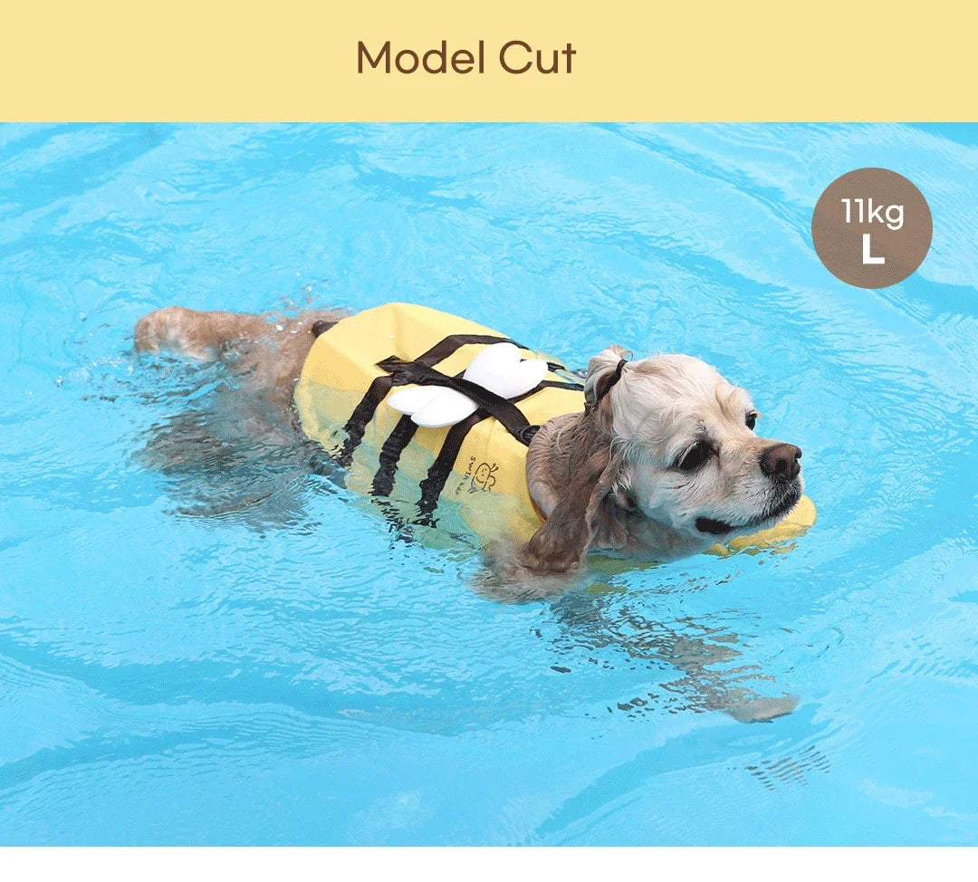 Cute Dog Life Jacket 🦺 | Bee Design Pet Swimming Vest
