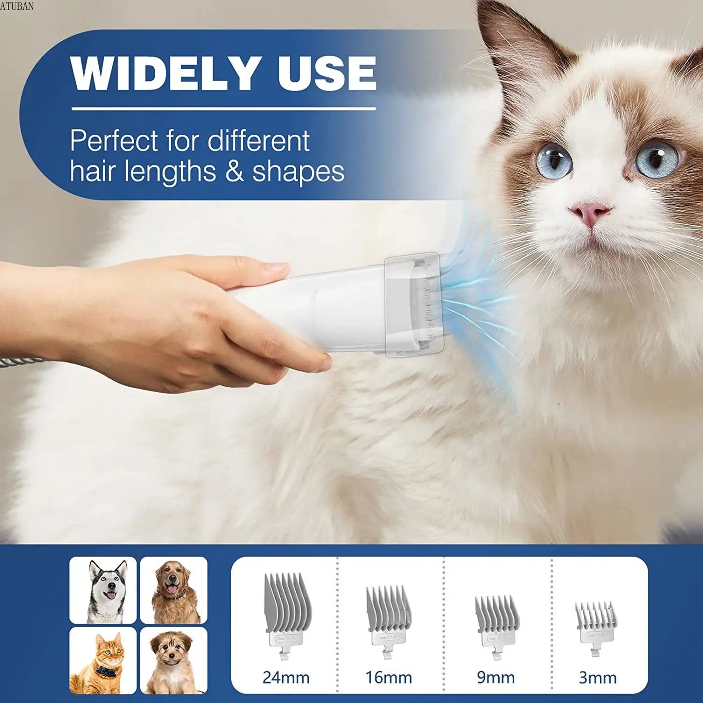 All-in-One Dog Grooming Vacuum Kit 🧹 | 2.3L Pro Pet Groomer