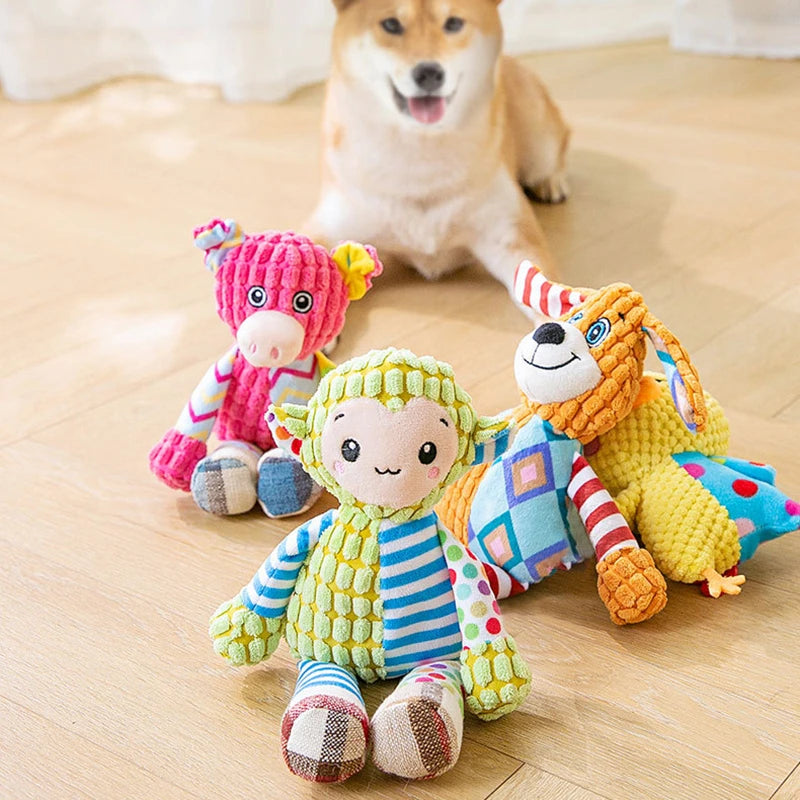 Cute Squeaky Dog Plush Toy 🧸 | Teeth-Cleaning & Bite-Resistant